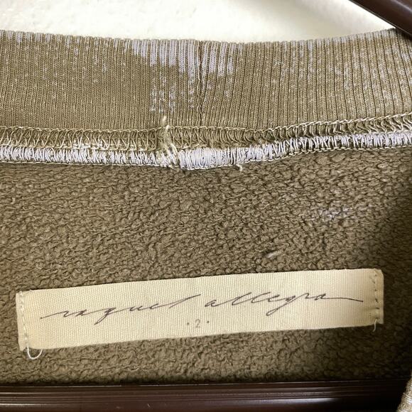 Raquel Allegra Sweatshirt Womens Size 2 Brown Pullover Crew Neck Handmade LA - Picture 11 of 12